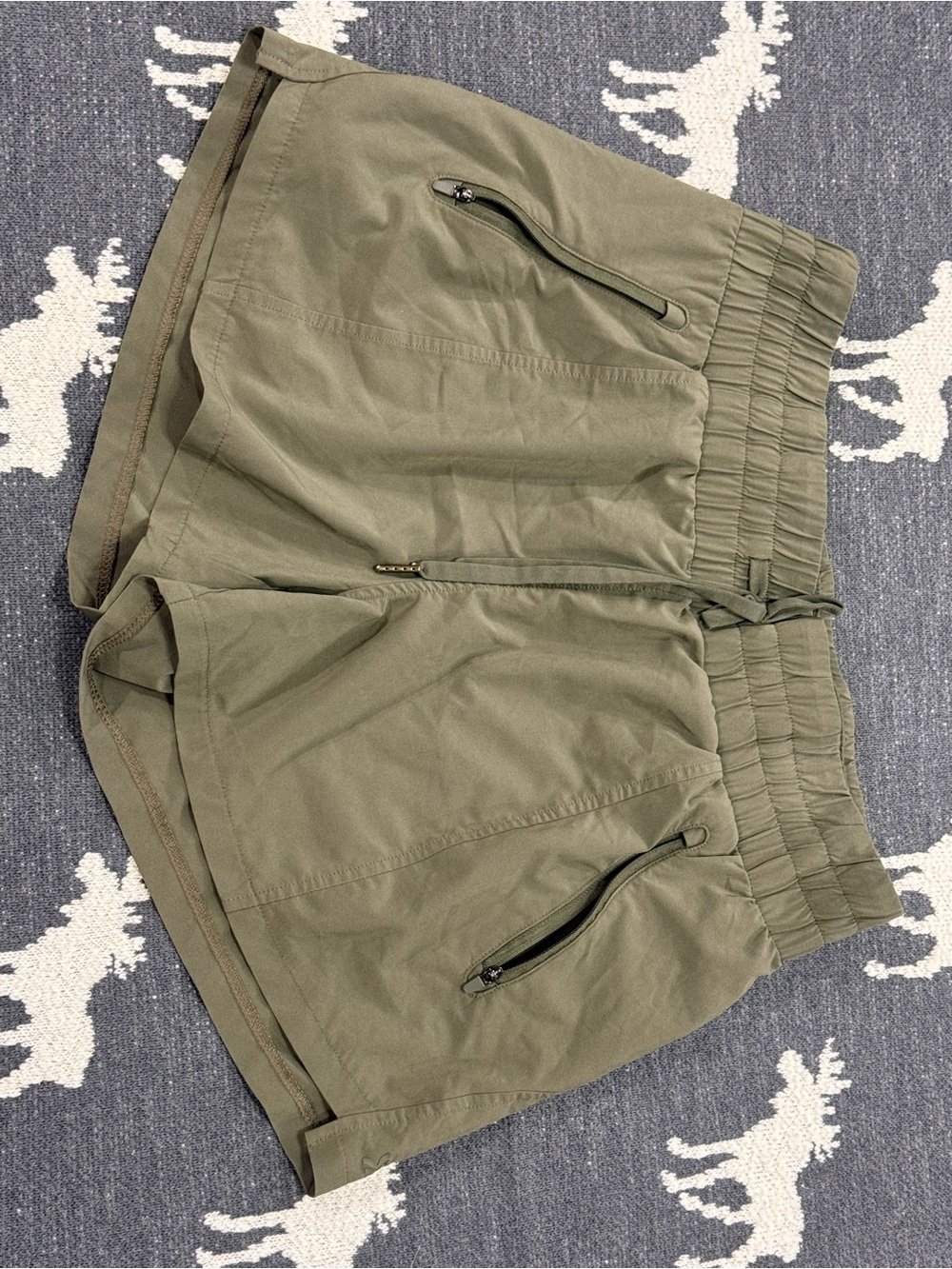 Women's Olive Utility Drawstring Shorts